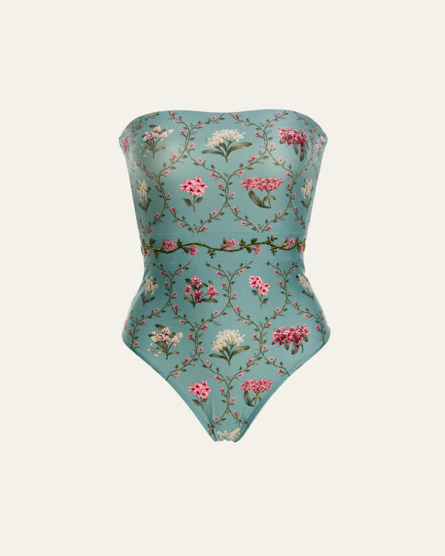 Ilusion Orquidea Hand-Embroidered One-Piece Swimsuit